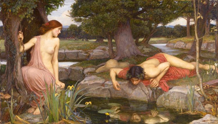 John William Waterhouse E-cho and Narcissus (mk41) china oil painting image
